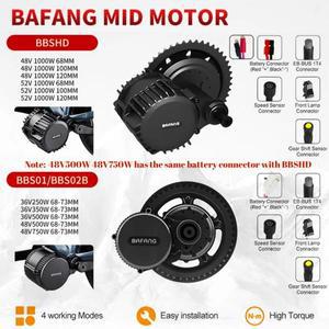 BAFANG 중반 드라이브 모터 36V 48V 250W 500W 750W 전기 자전거 변환 키트 모터 BBS01B BBS02B 68/73mm Eb