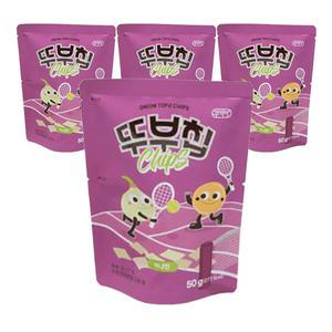 [소비기한 임박] 국산 콩 뚜부칩 두부과자 어니언 양파 50g, 4개