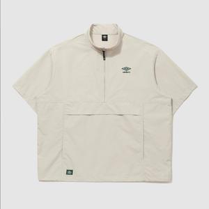 클래식 반팔 스탠넥 아노락 / BEIGE GREY UQ223CWT42