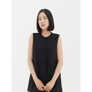 [하프클럽/크로커다일레이디]블랙 시원한소재 라운드넥 하프베스트 CLBMVT102