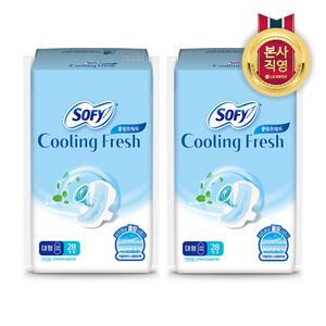 쏘피 2025 쿨링프레쉬 생리대 날개형 대형 28P 2팩
