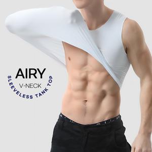 남성 에어리 심리스 민소매 런닝 쿨 냉장 무봉제 브이넥 언더셔츠 이너웨어 밀착핏 5장 세트