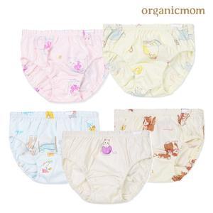 [오가닉맘팬티] 25신상 고양이 무늬 여아삼각팬티 5종세트