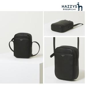 [롯데백화점]헤지스ACC [인기신상] HJWA2F892BK_블랙 로고배색 가죽 지퍼 미니크로스백