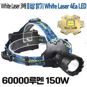진성 60000루멘 서치 줌 헤드랜턴 3모드 헤드램프 해루질 LED 랜턴 아답터포함