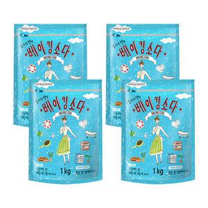 엄마의선택 베이킹소다 지퍼백, 1kg, 4개