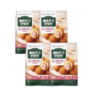 [신세계푸드][본사배송]올바르고 반듯한 미니 찹쌀 핫도그(320g4팩)