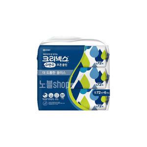 크리넥스 수앤수 코튼클린 플러스 물티슈 캡형 72매 6팩