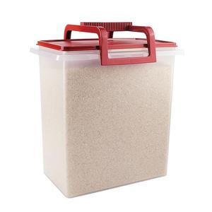 타파웨어 Tupperware 10L 휴대용 사각통 쌀통 대용량 건조 식품 다용도 보관함 손잡이