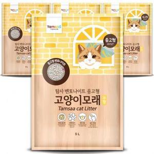 탐사 응고형 고양이 모래, 5L, 무향, 4팩 one option