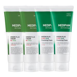 메디팜 시카 수분진정 크림 220ml 2개+클렌징폼 220ml 2개 /주름개선+미백+문제성피부케어
