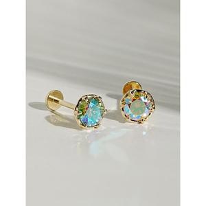 [미니멀피어싱][1.0mm/1.2mm]14K 인터널 모이사나이트 다이아 오로라 라블렛 피어싱