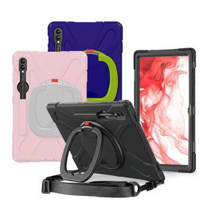 갤럭시탭 S10+ S9+ S9FE 플러스 케이스 폴리곤 아머 범퍼 거치대 손잡이 어깨끈 스트랩 세로거치 가능
