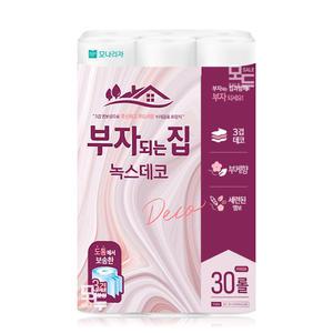 모나리자 부자되는집 녹스데코 3겹 30M 30롤x1팩 /두루마리 휴지