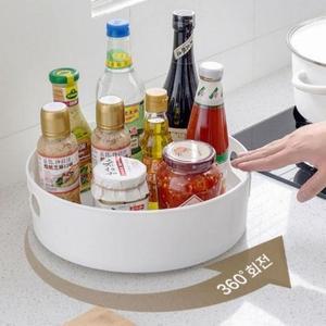 거실 선반 화장대 욕실 다용도 수납 주방 정리 회전트레이 사무실 360도 JU 바구니