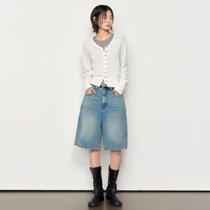 WOMAN 와이드 버뮤다 데님 팬츠 [BLUE] / WBE1L12504
