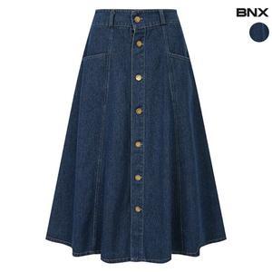 [BNX] 여성 버튼 플레어 데님 스커트
