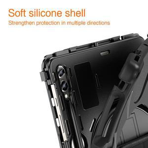 삼성 갤럭시 탭 S10 + 플러스 SM-X820 울트라 2024 킥 스탠드 실리콘 커버 케이스 용 헤비 듀티 충격 방지