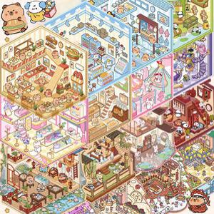 3D 카피바라 스티커팩 20장 스티커놀이 입체 집꾸미기 방꾸미기 다꾸 씬 DIY