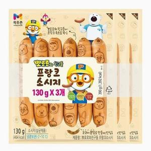목우촌 뽀로로와 친구들 프랑크소시지 3개 130g 야식 술안주 저녁반찬 손님요리 아이간식