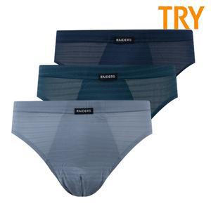 [TRY]트라이 남성 인견 삼각팬티 레이더스 미디 브리프 3매입 패턴Q