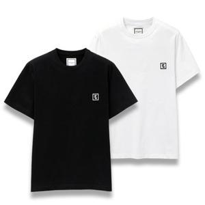 우영미 25SS/24FW 코튼 백로고 티셔츠 블랙/화이트 W243TS07708B W251TS07701W