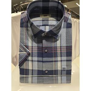 남자의품격 닥스 셔츠 25SS 신상품 노케어 일반핏 미듐체크 네이비 반소매 남방 DLS3SHCS124 N1