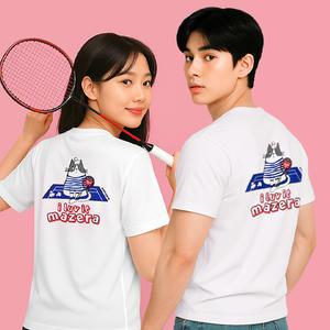 마제라 MSW-TS1525 남성 여성 배드민턴 티셔츠 세미 오버핏