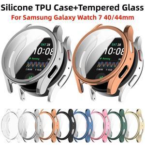 갤럭시 시계 7 용 실리콘 케이스 유리 40MM 전면 화면 보호기 소프트 TPU 커버 Watch7 44mm