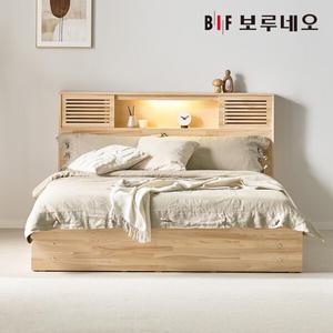 [착불] 보루네오 포레 3서랍 편백나무침대 원목 수납헤드 킹 프레임