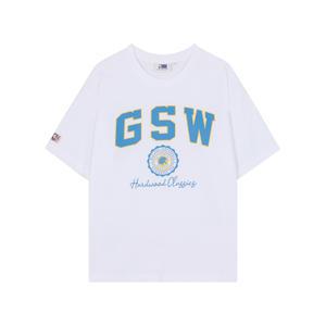 [롯데백화점]엔비에이 남여공용 GSW 하드우드 클래식 팀 아치 그래픽 반팔 티셔츠_N232TS072P