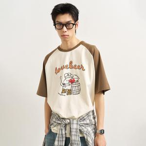 UNISEX 래글런 웨스턴 캣 그래픽 반팔티 [CREAM] / SBE2U01008-MAN