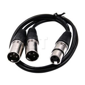 aux케이블 50cm XLR 여성 더블 오디오 라인 CANNON 2 3 핀 케이블 Y-분할 캐논 호환 스플리터 변환기