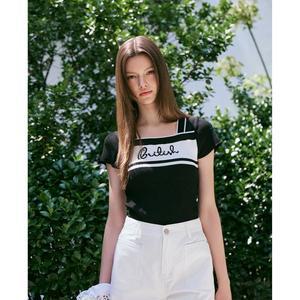 [에고이스트](강남점)[BLUE LABEL] 레터링 배색 스퀘어넥 니트탑 (ER2OKH07,ER3OKH41)