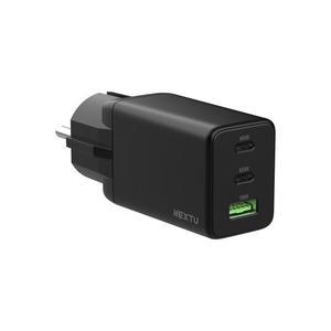 이지넷유비쿼터스 NEXTU PD PPS 65W 3포트 GaN 접지형 충전기 NEXTU-QC643GAN (블랙) 빈컴