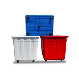 특대형 플라스틱 박스 플라스틱상자 업그레이드 커버 봉마켓 블루 소분함 물류 수납함
