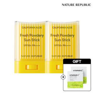 [네이처리퍼블릭/현대단독] 1+1 캘리포니아 알로에 보송 선스틱 + 잡티세럼 2mL 증정