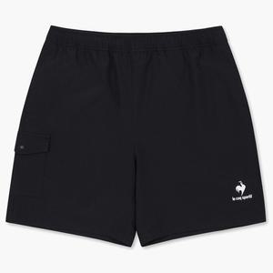 공용 루즈핏 시어서커 4부 반바지 블랙 QP223XHP61