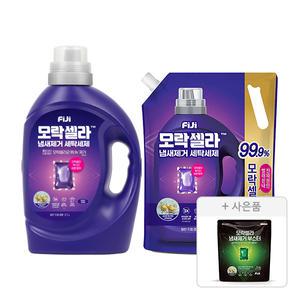 피지 모락셀라 냄새제거 액체세제 겸용 코튼향 용기, 2,1L, 1개 + 리필, 2.3L, 1개 + 증정( 냄새제거부스터, 5개입, 1개)