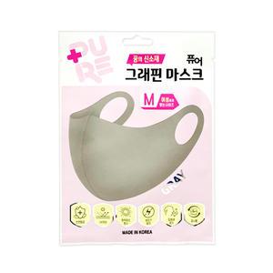 퓨어 그래핀 마스크(중형.대형.블랙.그레이) 재사용가능.천연항균