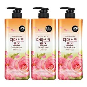 온더바디 플라워 바디워시 다마스크로즈 900g, 3개