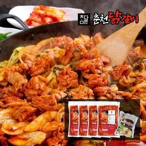 [착한가격]춘천직송 참다른 국내산순살 춘천닭갈비 500g x 4팩+우동사리