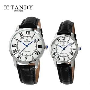 [기타]TANDY 탠디 클래식 커플 가죽 손목시계 T-1714 화이트 남여 2종중 택1