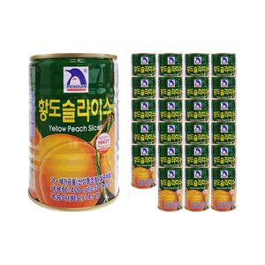 펭귄 황도슬라이스 400g 24개 1박스