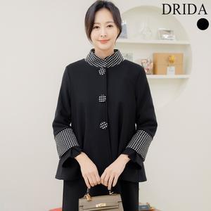 여자 도트 A라인 플레어 빅사이즈 망토 하프 자켓 40-50대 미시 중년여성 엄