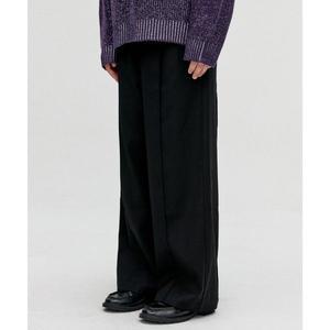 비바스튜디오 BACK PLEATS 와이드 SLACKS 블랙