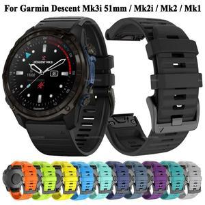 워치 스트랩 Garmin Descent 실리콘 시계 Mk3i 51mm Mk2i Mk2 Mk