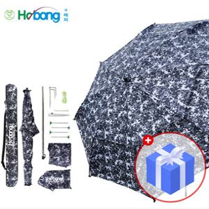 호봉 민물 낚시 파라솔+3면 가리미 세트 밀리터리 52인치 2층 암막 야외용 낚시 캠핑