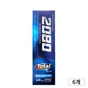 애경 2080 시그니처 토탈블루 치약 125g x 6개 프라그제거