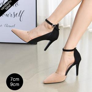 [바닐라슈] 블로밍 스웨이드콤비 인사이드오픈 메리제인 하이힐(7cm,9cm)